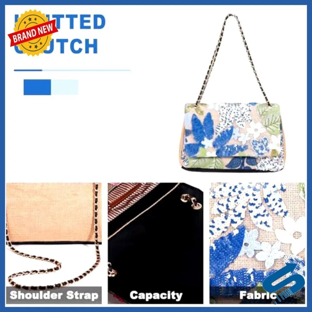 Handmade Sequin Embroidery Straw Tote Bohemian Shoulder Bag Large Capacity